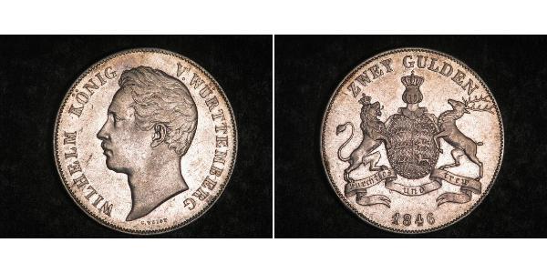 2 Гульден Королівство Вюртемберг Срібло William I of Württemberg