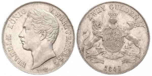 2 Гульден Королівство Вюртемберг Срібло William I of Württemberg