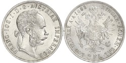 2 Гульден / 2 Флорин Австро-Венгрия (1867-1918) Серебро Франц Иосиф I (1830 - 1916)