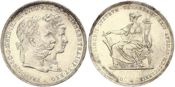 2 Гульден / 2 Флорін Королiвство Угорщина (1000-1918) / Австрійська імперія (1804-1867) Срібло Франц Иосиф I (1830 - 1916)