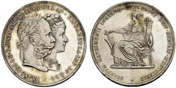 2 Гульден / 2 Флорін Королiвство Угорщина (1000-1918) / Австрійська імперія (1804-1867) Срібло Франц Иосиф I (1830 - 1916)