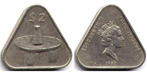 2 Долар Острова Кука  Єлизавета II (1926-2022)