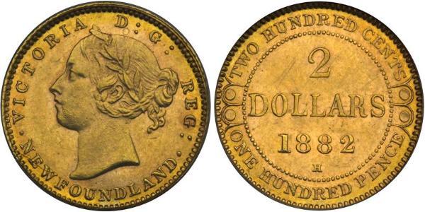 2 Долар Канада Золото Вікторія (1819 - 1901)