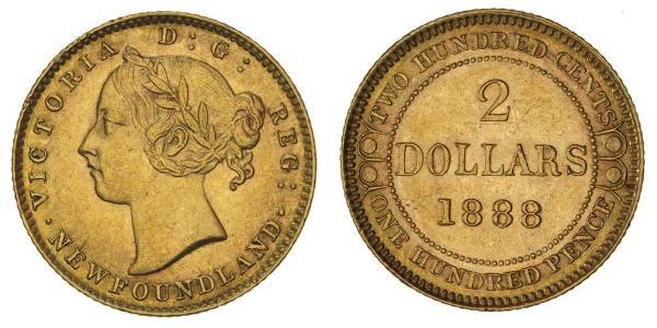 2 Долар Канада Золото Вікторія (1819 - 1901)