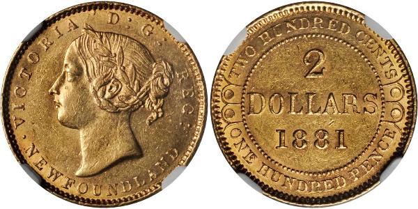 2 Долар Канада Золото Вікторія (1819 - 1901)