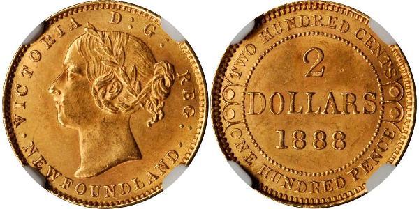 2 Долар Канада Золото Вікторія (1819 - 1901)