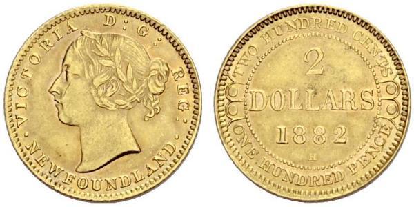 2 Долар Сполучене королівство Великобританії та Ірландії (1801-1922) Золото Вікторія (1819 - 1901)