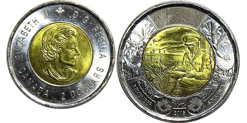 2 Долар Канада Латунь Єлизавета II (1926-2022)