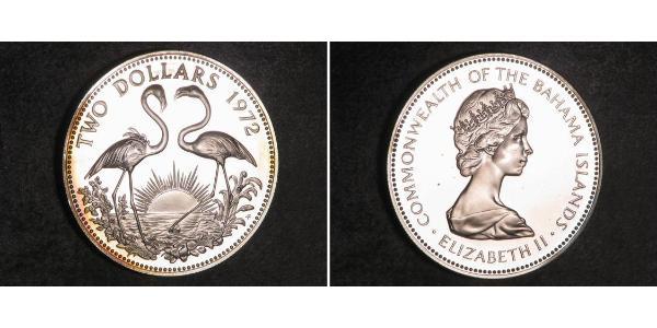 2 Долар Багамські о-ви Срібло Єлизавета II (1926-2022)