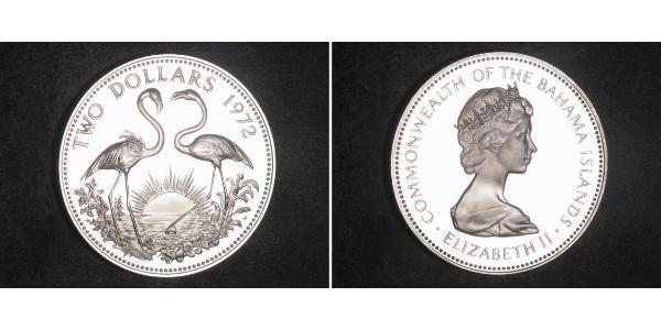 2 Долар Багамські о-ви Срібло Єлизавета II (1926-2022)