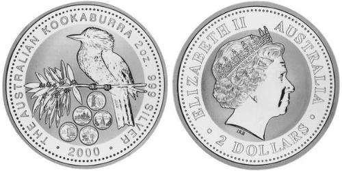 2 Доллар Австралия (1939 - ) Серебро Елизавета II (1926-2022)