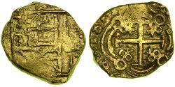 2 Ескудо New Kingdom of Granada (1549 - 1739) Золото Філіп V король Іспанії  (1683-1746)