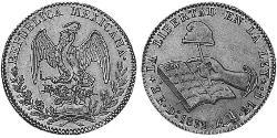 2 Ескудо Second Federal Republic of Mexico (1846 - 1863) Золото 