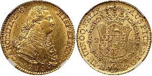 2 Ескудо Іспанська Імперія (1700 - 1808) Золото Карл IV король Іспанії  (1748-1819)