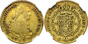 2 Ескудо Іспанська Імперія (1700 - 1808) Золото Карл IV король Іспанії  (1748-1819)