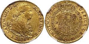 2 Ескудо Іспанська Імперія (1700 - 1808) Золото Карл IV король Іспанії  (1748-1819)