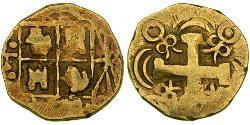 2 Ескудо Нова Ґранада (1717 - 1819) Золото Фердинанд VI  король Іспаніі (1713-1759)