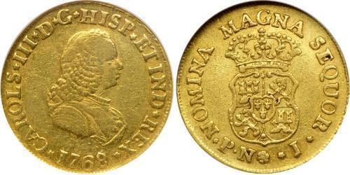2 Ескудо Нова Ґранада (1717 - 1819) Золото Карл III король Іспанії (1716 -1788)