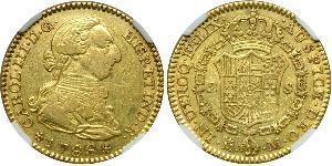 2 Ескудо Перу Золото Карл III король Іспанії (1716 -1788)