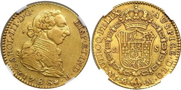 2 Ескудо Перу Золото Карл III король Іспанії (1716 -1788)