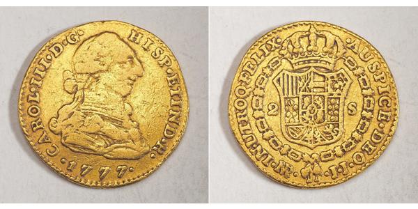 2 Ескудо Перу Золото Карл III король Іспанії (1716 -1788)