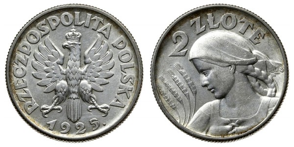 2 Злотий Польська республіка (1918 - 1939) Срібло 
