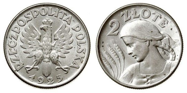 2 Злотий Польська республіка (1918 - 1939) Срібло 