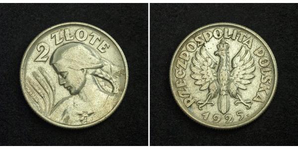 2 Злотий Польська республіка (1918 - 1939) Срібло 