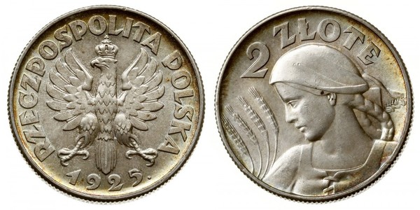 2 Злотий Польська республіка (1918 - 1939) Срібло 