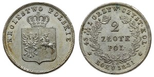 2 Злотий Царство Польське (1815-1915) Срібло 