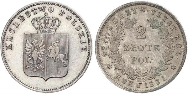 2 Злотий Царство Польське (1815-1915) Срібло 