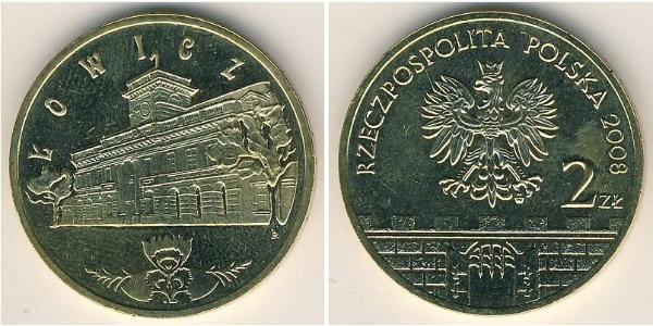 2 Злотый Республика Польша (1991 - ) Алюминий/Цинк/Олово/Медь 