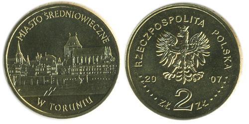 2 Злотый Республика Польша (1991 - ) Латунь 