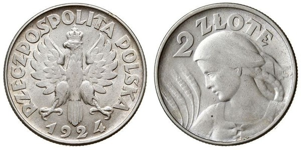 2 Злотый Польская Республика (1918 - 1939) Серебро 