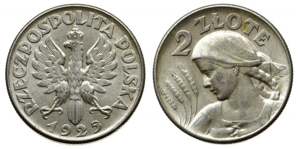 2 Злотый Польская Республика (1918 - 1939) Серебро 