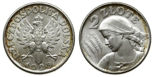 2 Злотый Польская Республика (1918 - 1939) Серебро 