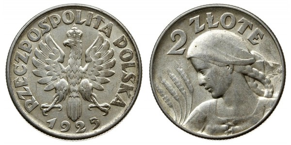 2 Злотый Польская Республика (1918 - 1939) Серебро 