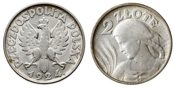2 Злотый Польская Республика (1918 - 1939) Серебро 