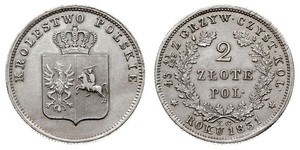 2 Злотый Царство Польское (1815-1915) Серебро 