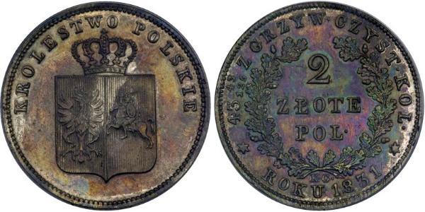 2 Злотый Царство Польское (1815-1915) Серебро 
