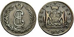 2 Копейка Российская империя (1720-1917) Медь Екатерина II (1729-1796)