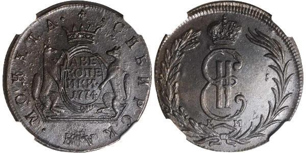 2 Копейка Российская империя (1720-1917) Медь Екатерина II (1729-1796)
