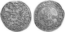 2 Крейцер Аугсбург (1276 - 1803) Серебро Леопольд I (император Священной Римской империи)(1640-1705)
