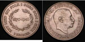 2 Крона Дания Серебро Кристиан X (король Дании) (1870 - 1947)