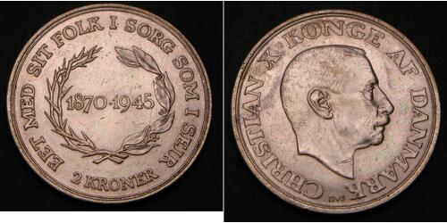 2 Крона Дания Серебро Кристиан X (король Дании) (1870 - 1947)
