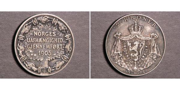 2 Крона Норвегия Серебро Хокон VII (1872 - 1957)