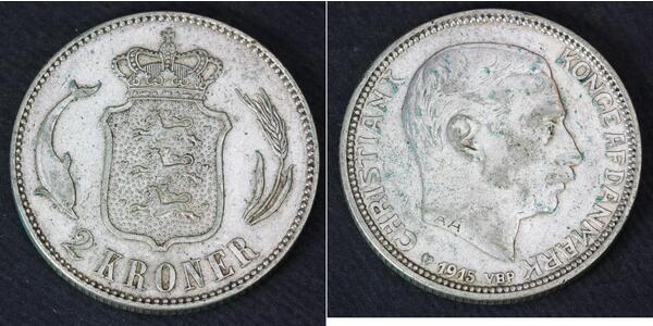 2 Крона Данія Срібло Christian X of Denmark (1870 - 1947)