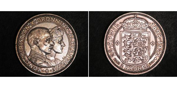2 Крона Данія Срібло Christian X of Denmark (1870 - 1947)