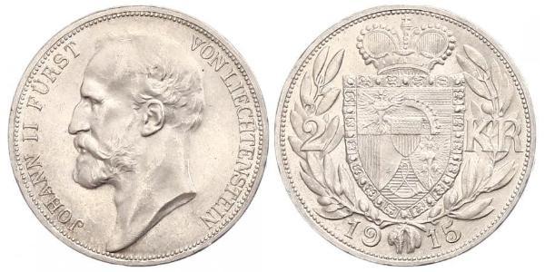 2 Крона Ліхтенштейн Срібло Johann II, Prince of Liechtenstein (1840-1929)