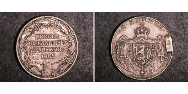 2 Крона Норвегія Срібло Хокон VII (1872 - 1957)